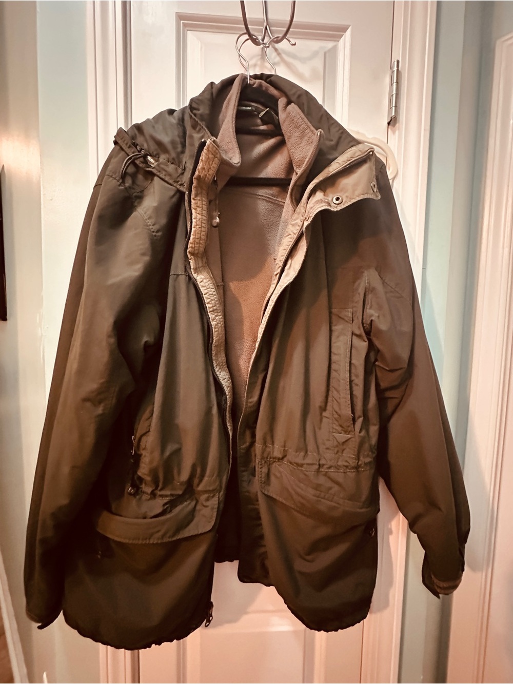 L.L. Bean Olive Green Hooded Performance Jacket
